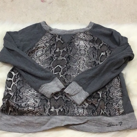 7 For All Mankind Tops - 7 For All Mankind Faux Snake Sweat Shirt Size L